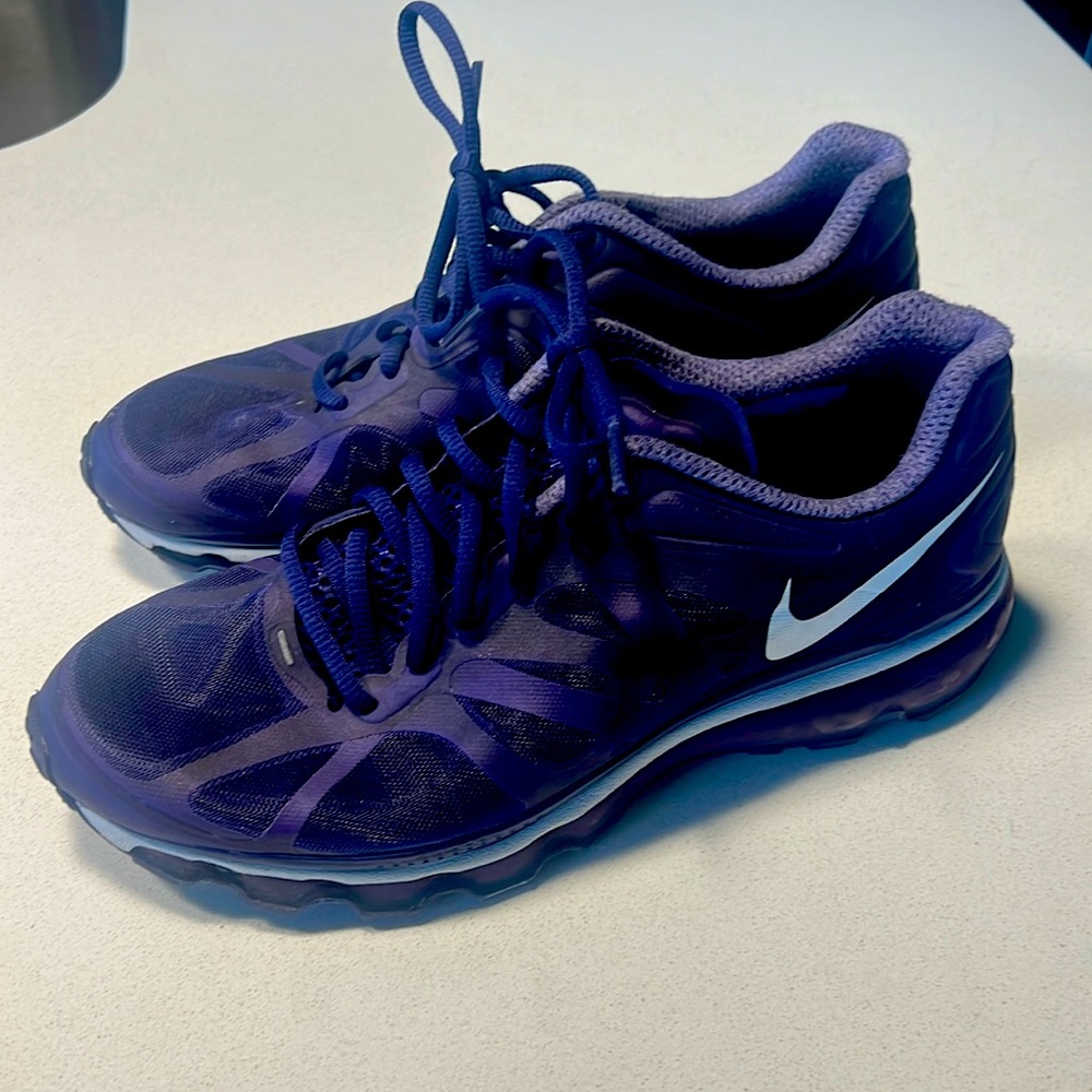 EUC Nike Women's Purple and White Sneakers